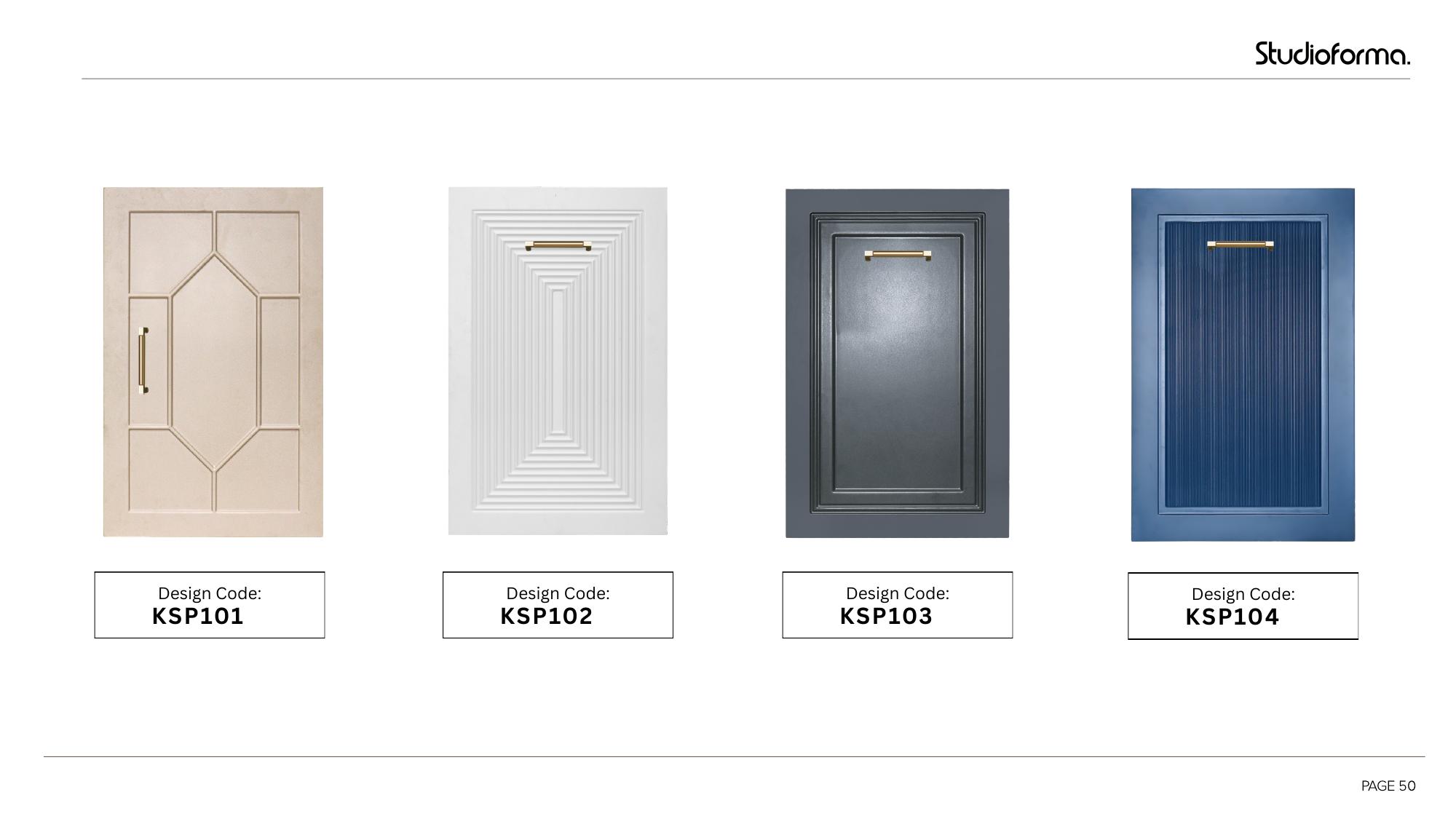 Studioforma kitchen shutter designs in four finishes
